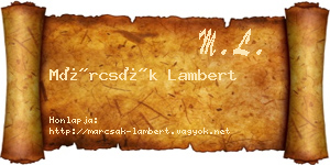 Márcsák Lambert névjegykártya